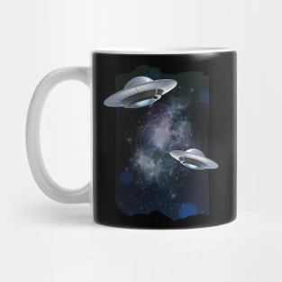 Ufo alien funny cute flying spaceship astronaut moon mars cosmic forest Mug